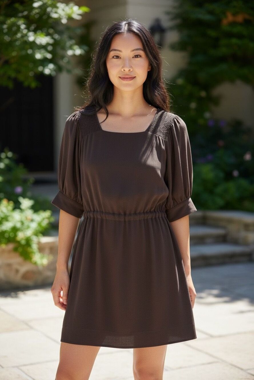 ✨Bruce Cinched Silk Mini Brown Sz 4 Dress✨
